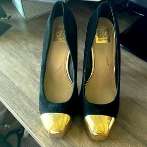 Size 9 Dolce Vita suede heels with gold tip